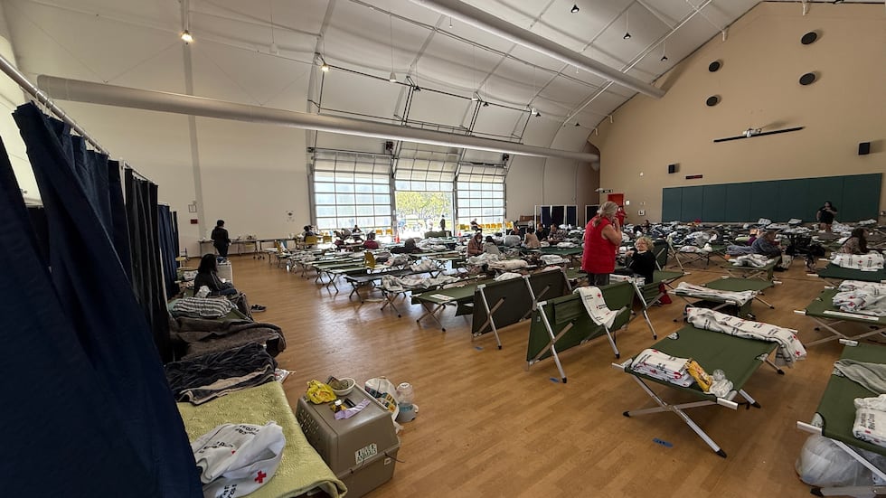 This image provided by American Red Cross Southern California Region, people arrive at Freedom...