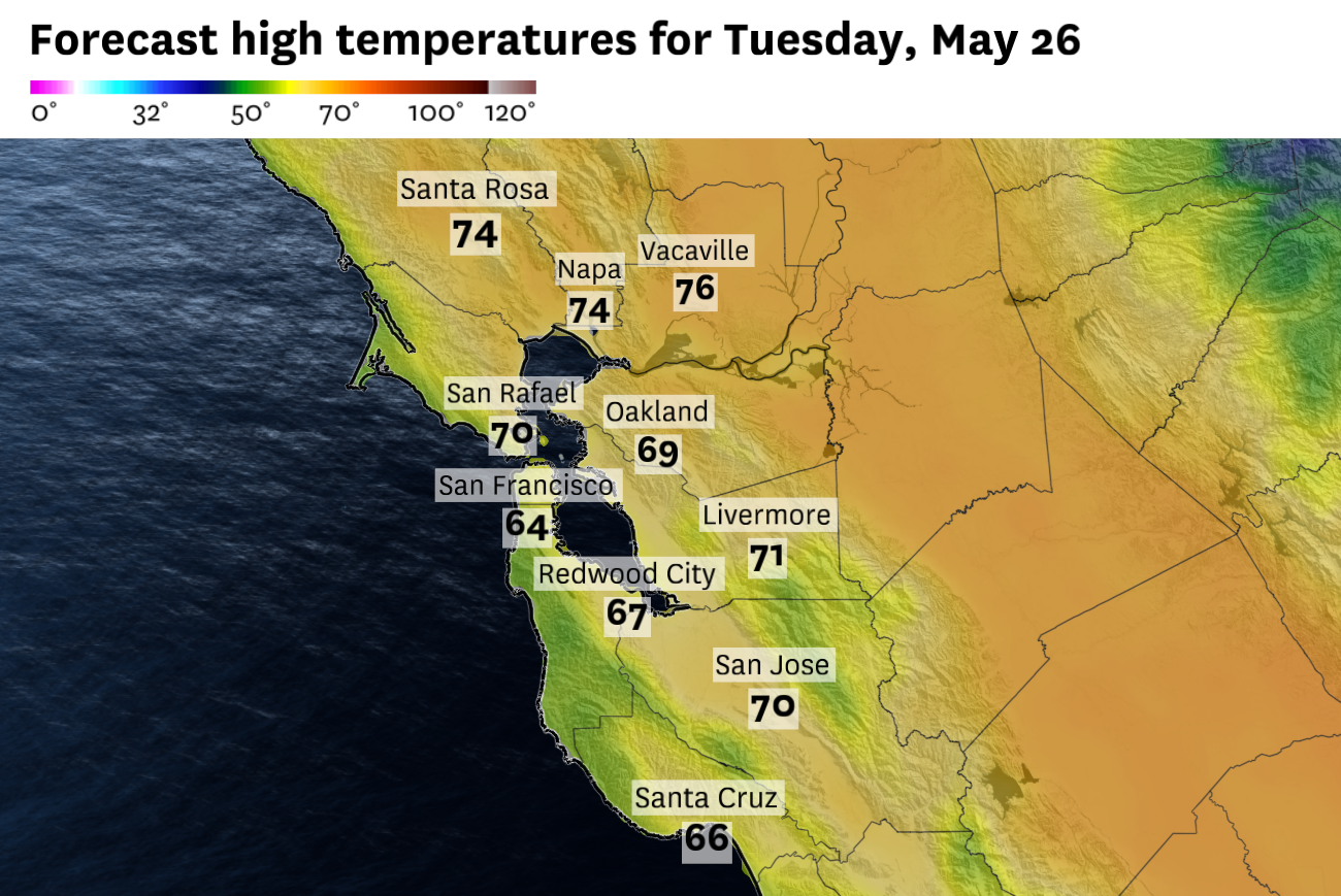 Bay Area weather brings clouds, drizzle for Memorial Day