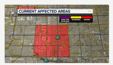 Map Showing Reduced Evacuations Due to GKN Aerospace Leak Impacting 16,000 Orange County Residents