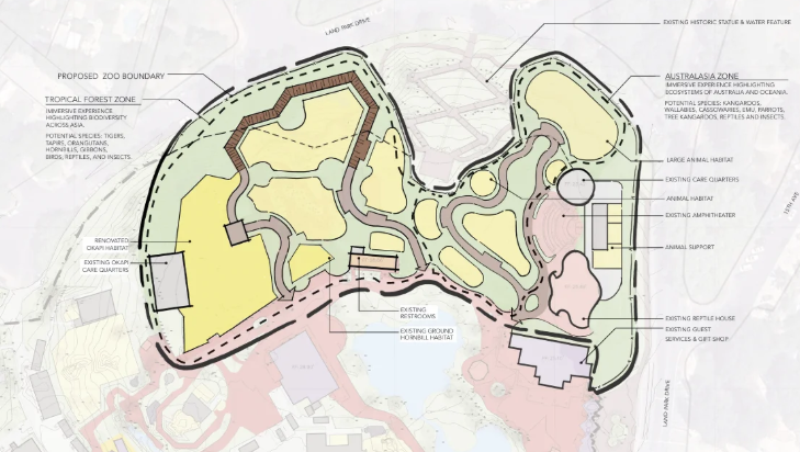 Sacramento Zoo revises Land Park expansion proposal to exclude fountain, statue