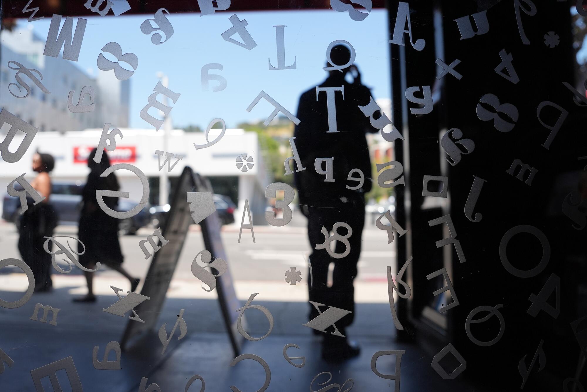 Pedestrian traffic outside Book Soup on Sunset Boulevard.