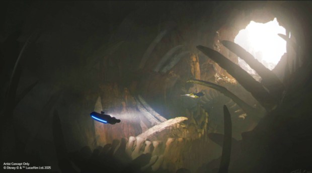 Concept art of a Tatooine destination created for Millennium Falcon: Smugglers Run in Star Wars: Galaxy's Edge at Disneyland. (Courtesy of Disneyland)