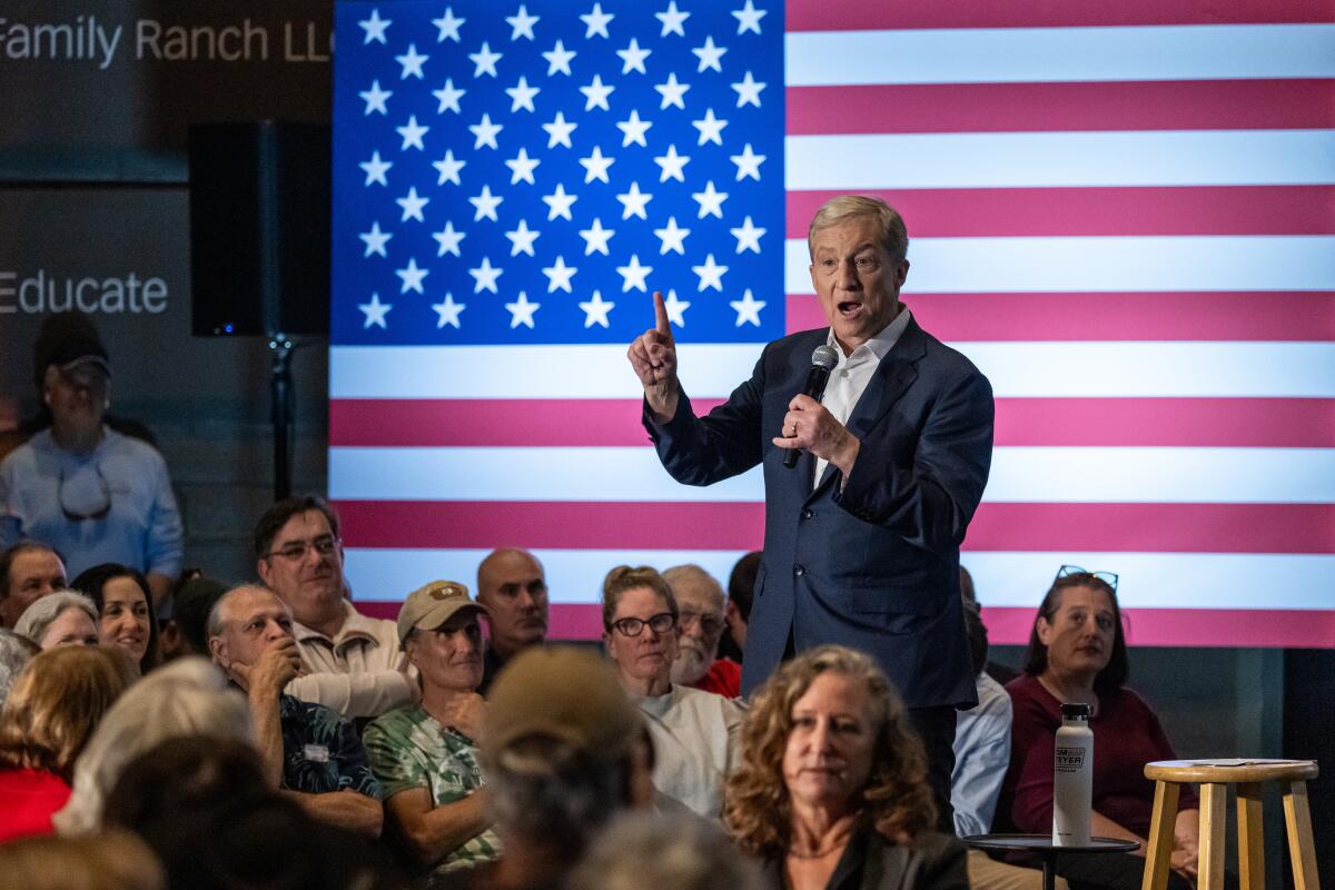 Tom Steyer, Democratic gubernatorial candidate for California, during a campaign event