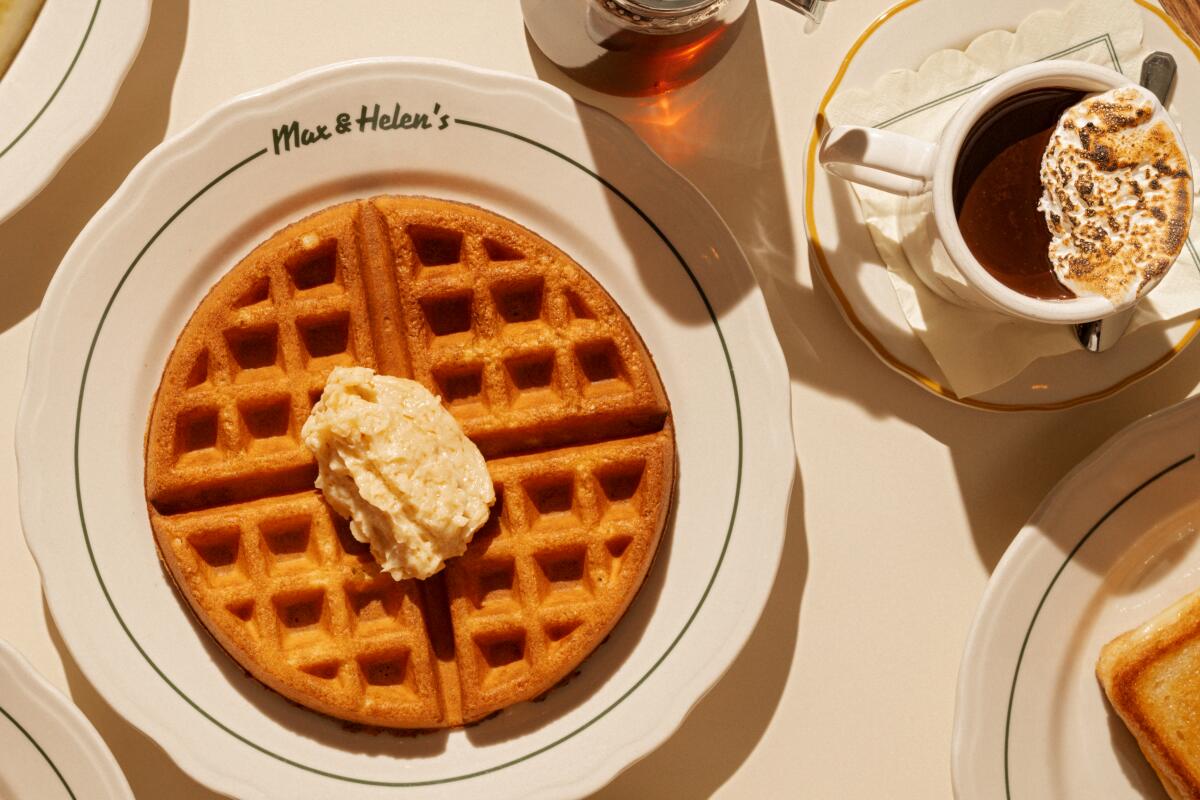 Waffle with maple butter at Max & Helen's in Larchmont.
