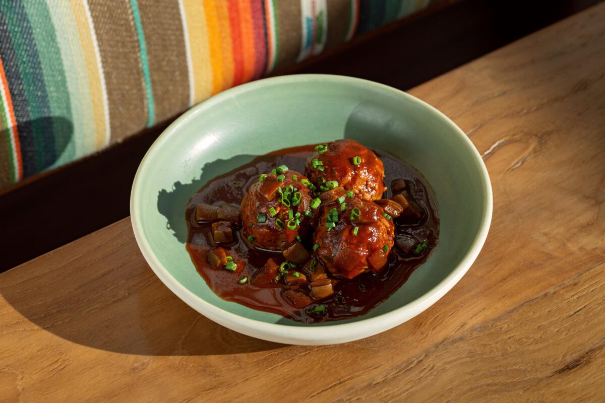 Duck albondigas at Broken Spanish Comedor in Culver City.