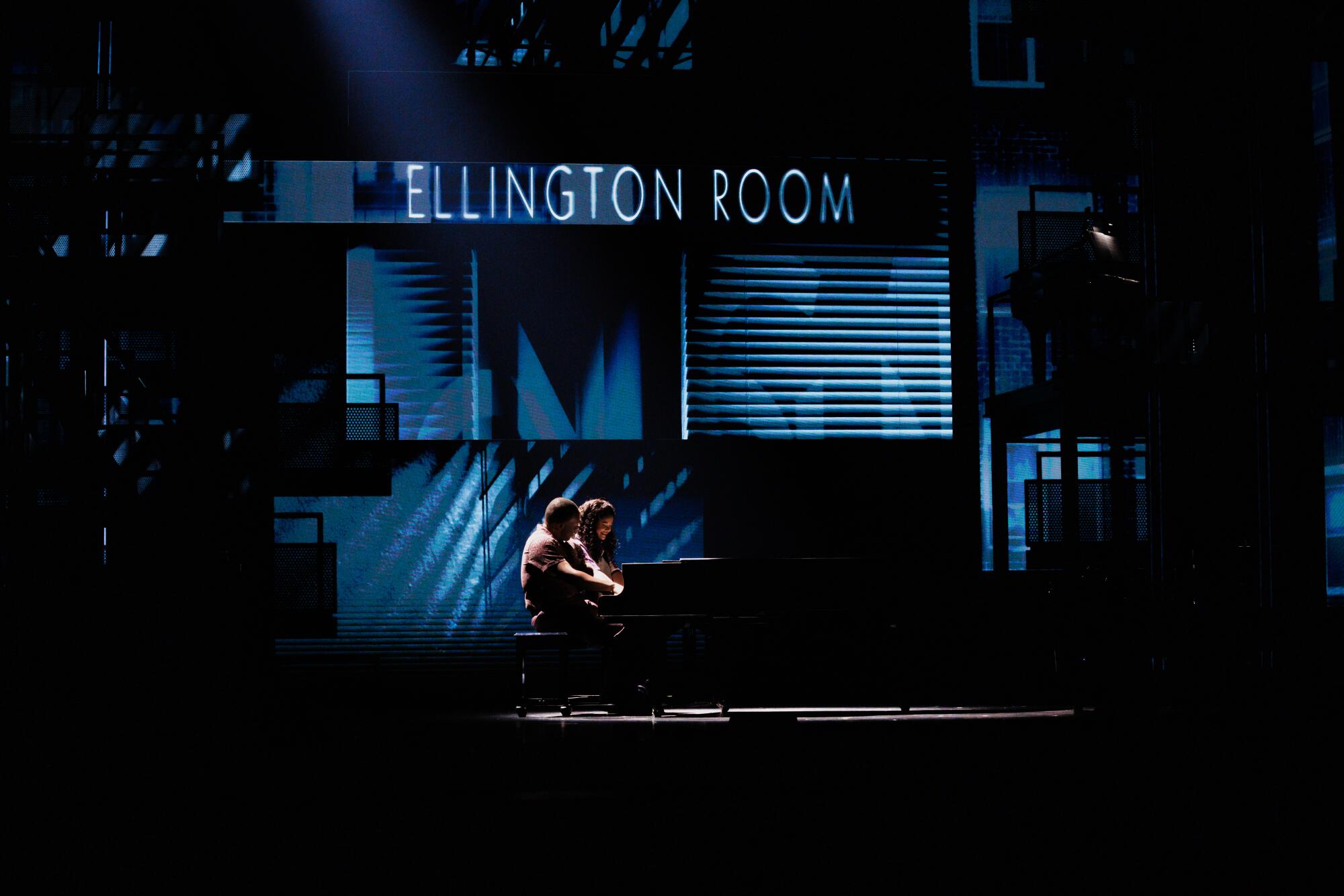 Desmond Sean Ellington as Davis and Maya Drake as Ali in the North American Tour of Alicia Keys' "Hell's Kitchen"