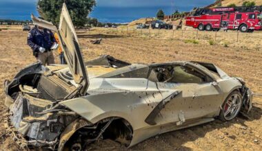 Corvette flattened in violent rollover crash on Friant Road north of Fresno