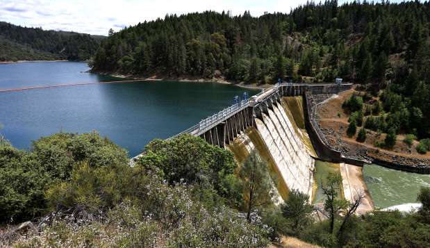 Scott Dam at Lake Pillsbury, Wednesday, May 14, 2025, in Lake County. (Kent Porter / The Press Democrat)