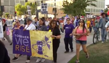 May Day protesters march to Fresno ICE facility to oppose immigration policies