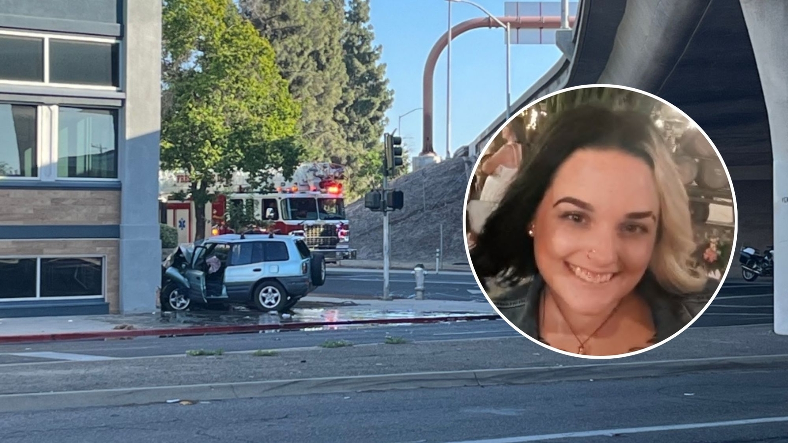 Woman killed after crashing into Downtown Fresno building identified