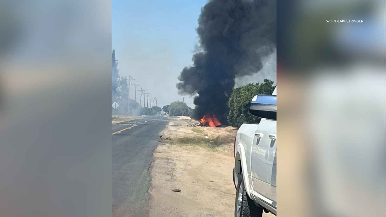 Plane crashes and catches fire in Woodlake, deputies say