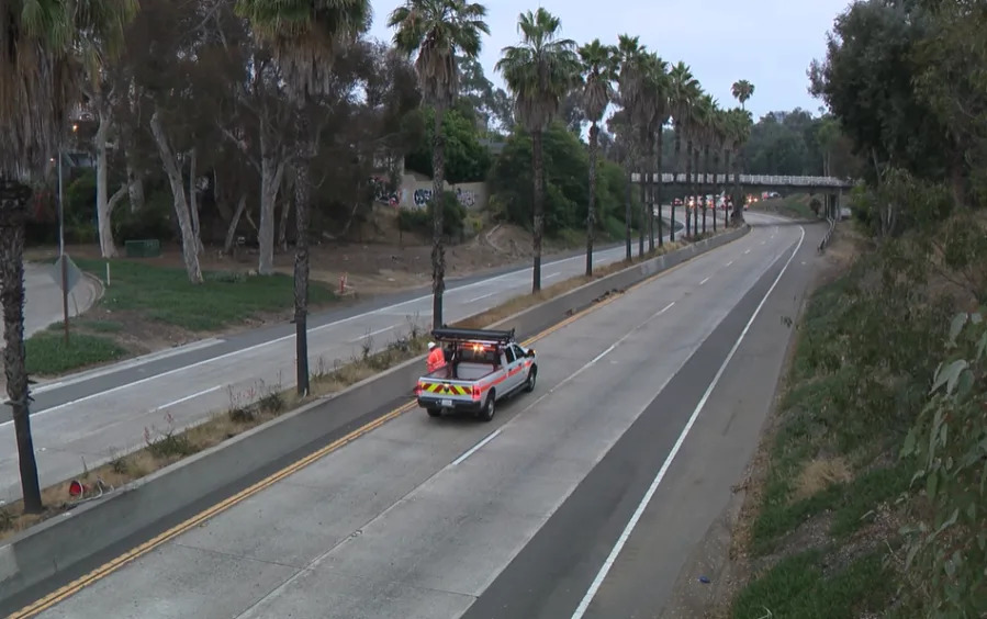 All lanes of southbound SR-163 from I-8 to I-5 will close Saturday, May 9, from 3 a.m. to 1 p.m. for maintenance work. (KSWB)