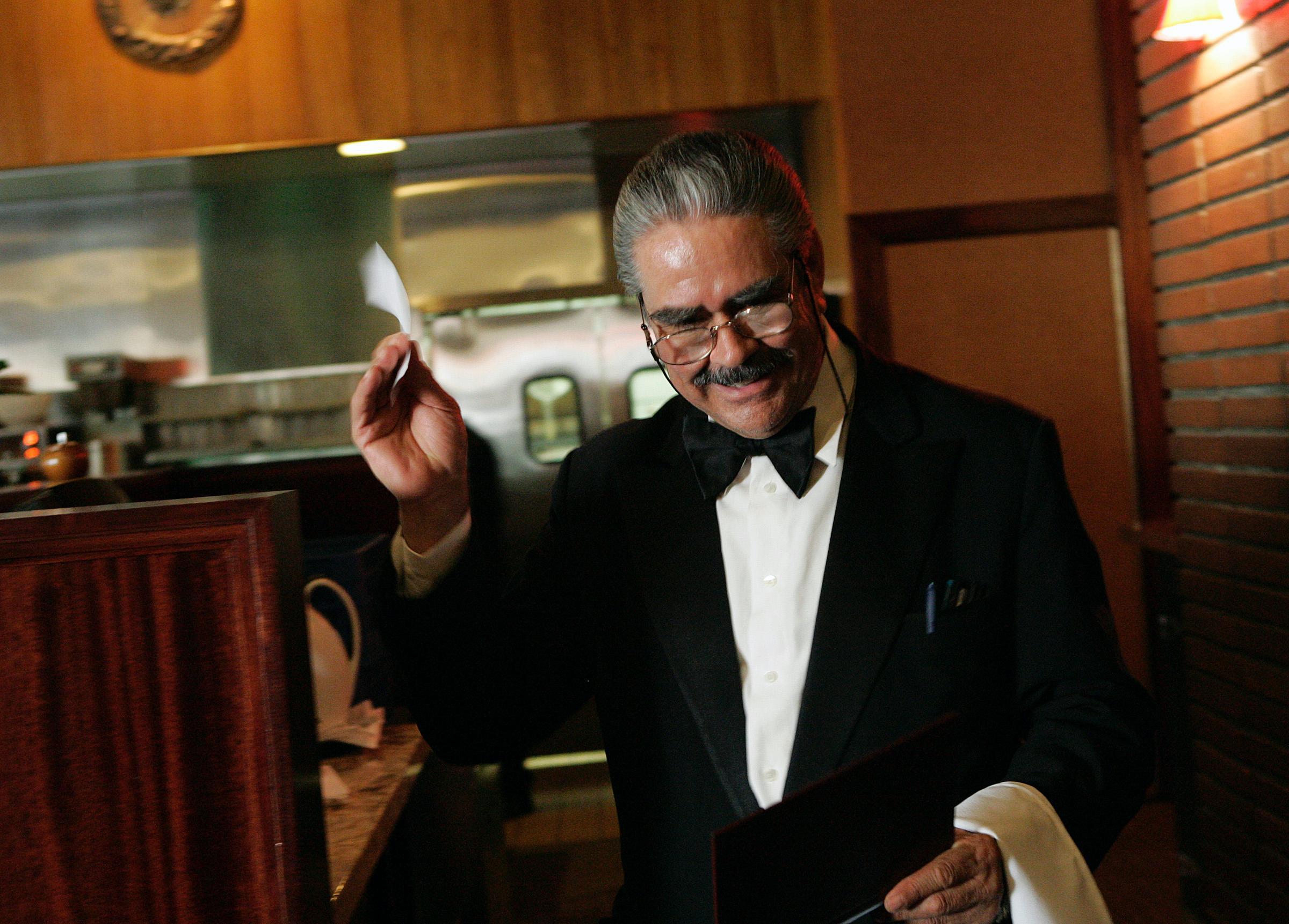 Waiter Sal Gutierrez, during lunchtime at Original Joe's in San...