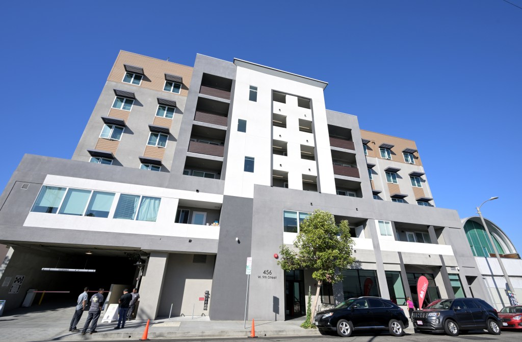 The 91-home apartment building 456 West, which has a mix of studio, one, two, and three-bedroom apartments, as well as a two-bedroom manager's apartment, in San Pedro.