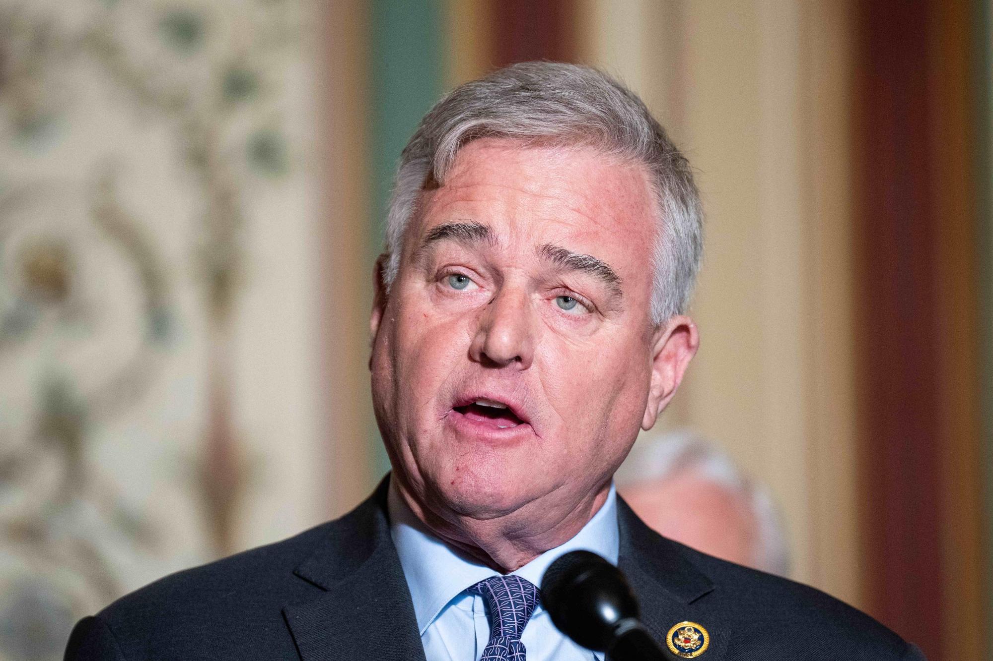 David Trone, D- Md., speaks during the news conference following...
