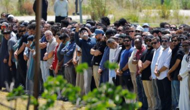 Over 2,000 gather in San Diego to mourn three men killed in mosque attack | Gun Violence News