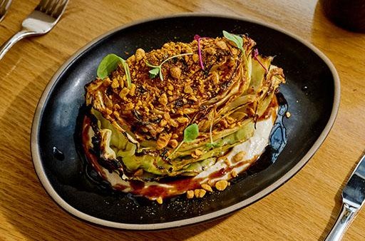 Fire-roasted cabbage in a miso glaze at Alta Adams.