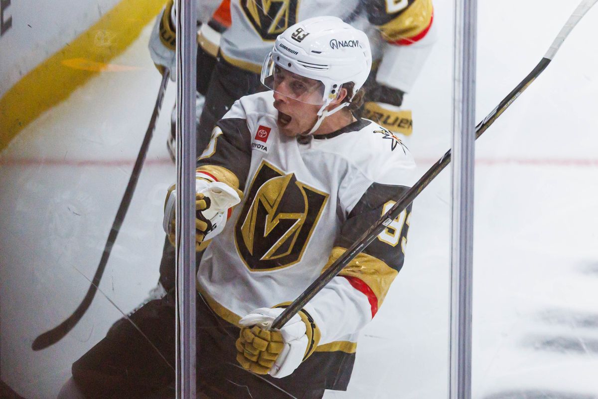 Mitch Marner #93 of the Vegas Golden Knights celebrates after scoring a goal during an NHL Stanley Cup Playoffs match against the Anaheim Ducks on May 8, 2026 at Honda Center in Anaheim, California. Mitch Marner #93 of the Vegas Golden Knights celebrates after scoring a goal during an NHL Stanley Cup Playoffs match against the Anaheim Ducks on May 8, 2026 at Honda Center in Anaheim, California.