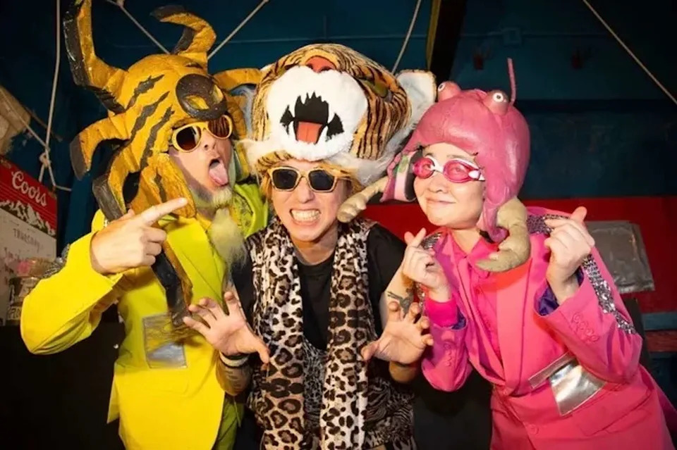 Cult-favorite Japanese punk band Peelander-Z 's San Francisco show was canceled after a serious New Mexico crash sent all three members to the hospital. (GoFundMe/Peelander-Z)