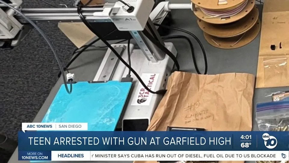 Among the items recovered were a 3-D printer, carbon filament, a handgun magazine, ammunition, and evidence allegedly tied to the creation of multiple weapons, including 3-D printed machine gun conversion devices.