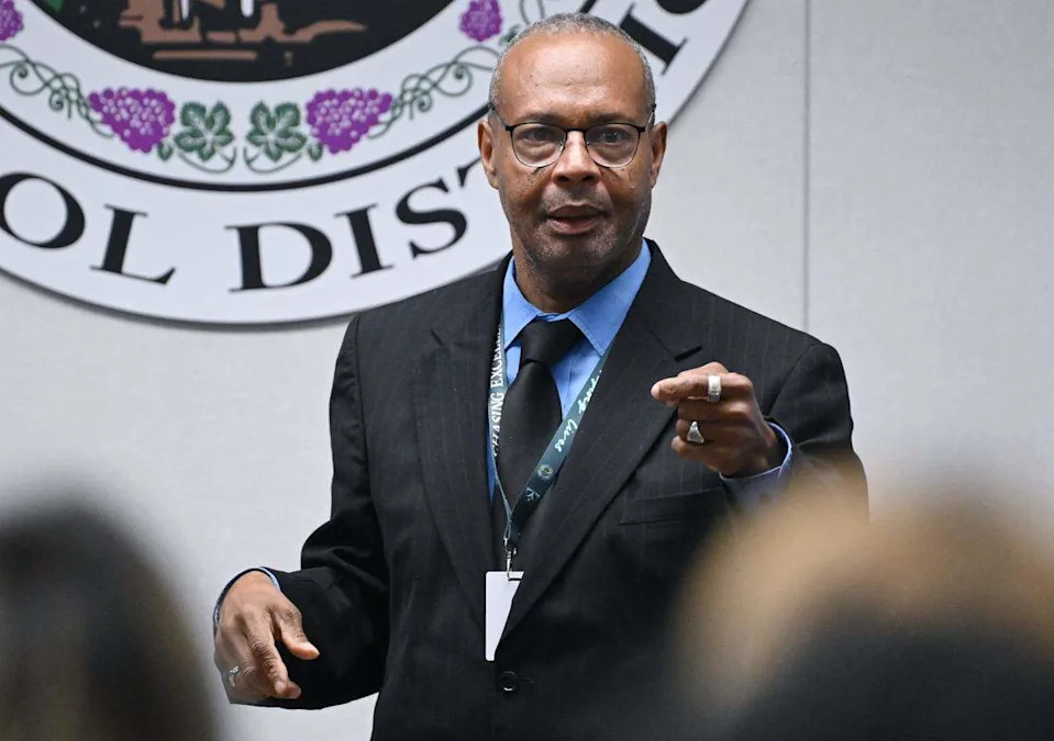 Central Unified School District Superintendent Mark Marshall Ed.D. is seen during the board meeting Tuesday night, May 26, 2026 in Fresno.