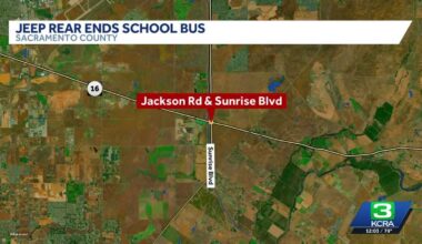 Jeep rear-ends Elk Grove school bus in Sacramento County