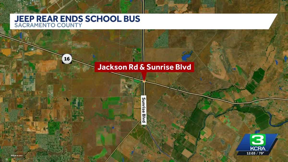 Jeep rear-ends Elk Grove school bus in Sacramento County