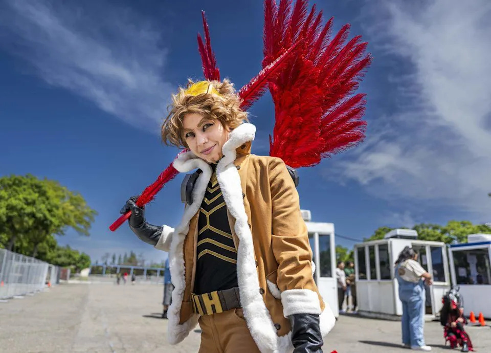 Cici Huber, of San Jose, wears a Keigo Takami, of the My Hero Academia anime and manga series, costume during the SacAnime at Cal Expo on Friday, April 24.