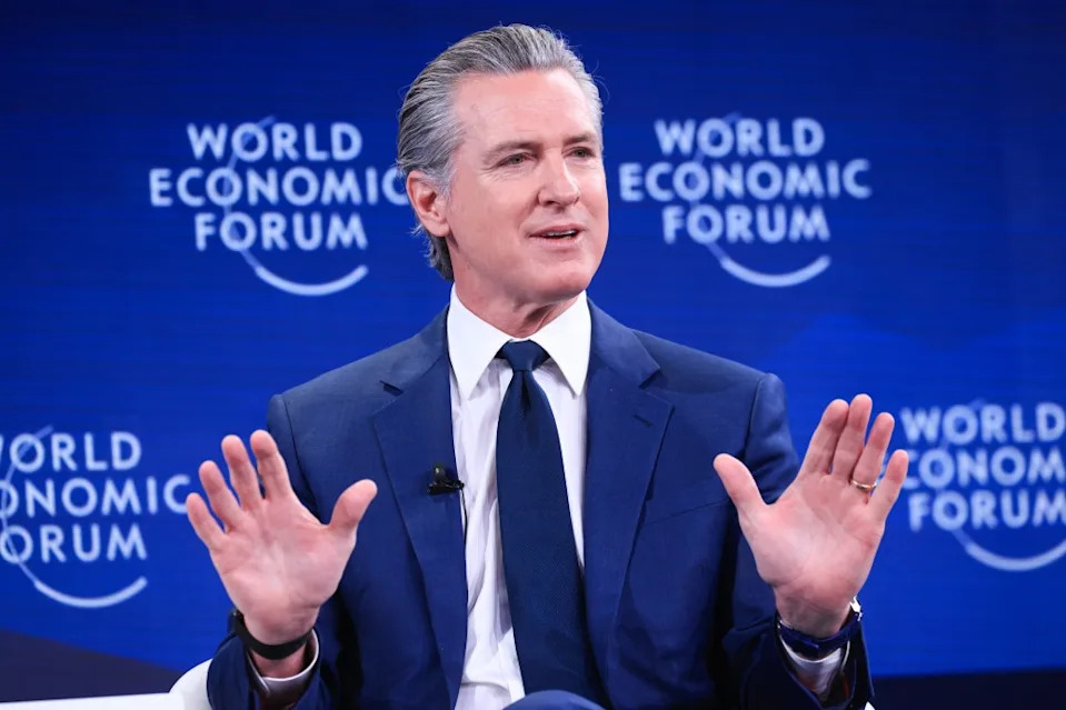 Trump’s jab came in response to Newsom’s own social media swipe. Bloomberg via Getty Images