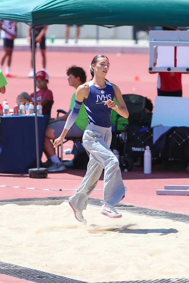 CIF Track & Field student A.B. Hernandez at the triple jump. Rafael Fontoura for CA Post