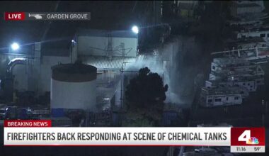 Firefighters back responding at scene of Garden Grove chemical tank – NBC Los Angeles