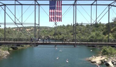 Folsom volunteer raises American flag on Rainbow Bridge