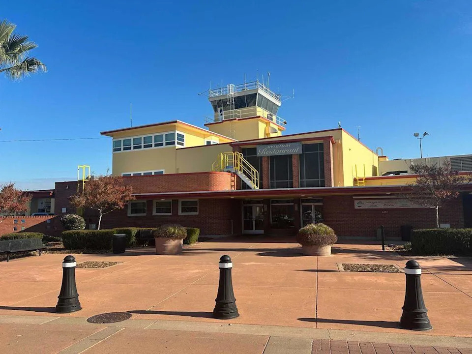 The terminal and offices of Sacramento Executive Airport on the 6100 block of Freeport Boulevard in Sacramento on Nov. 30, 2023. Aviator’s Restaurant, located in the terminal, could close for about two years after structural damage was found underneath earlier in 2026 the eatery and throughout the terminal, according to the county.