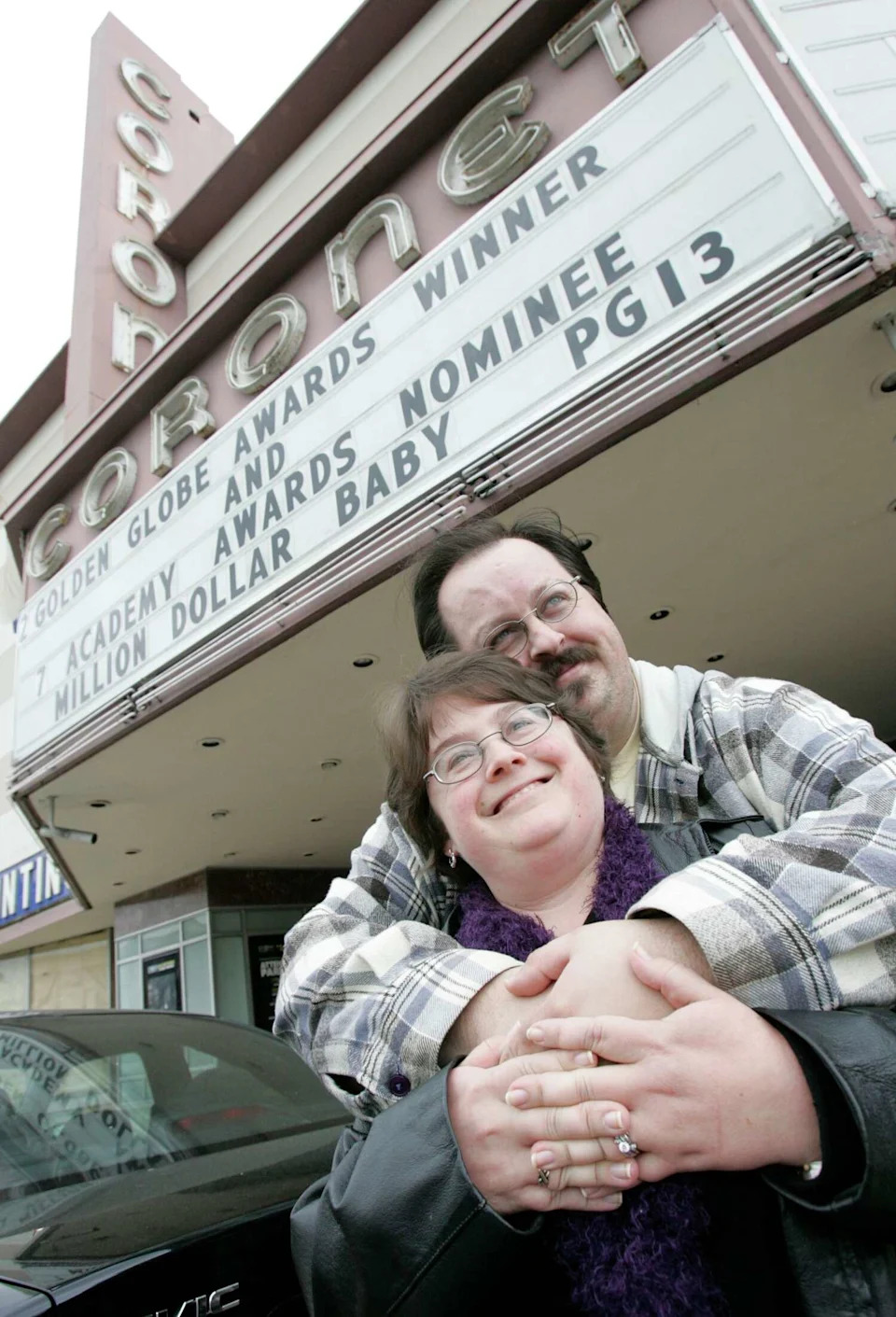 Feb. 13, 2005: Tracy and David Jones of Pacifica saw "Million Dollar Baby" at the Coronet Theatre a week before the San Francisco cinema was set to close. (Katy Raddatz/The Chronicle)