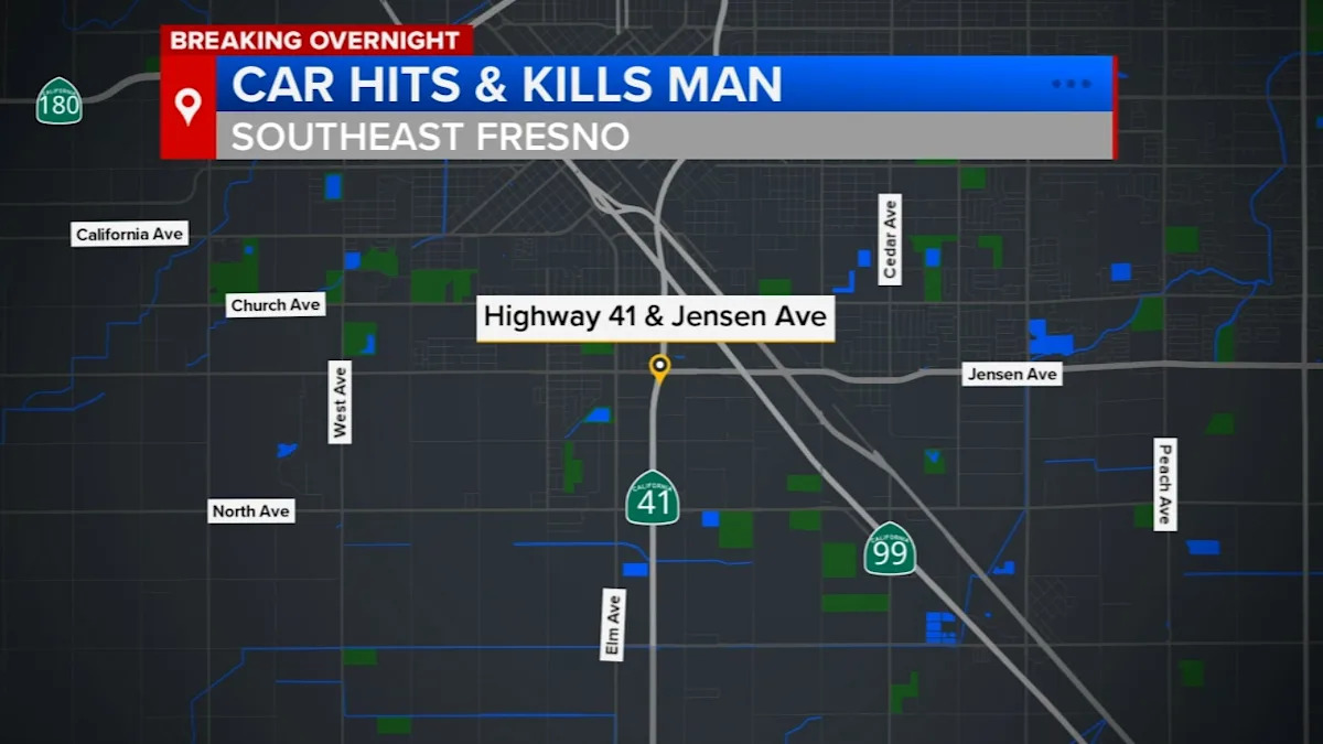 Pedestrian hit and killed by vehicle on Highway 41 in southwest Fresno, CHP says