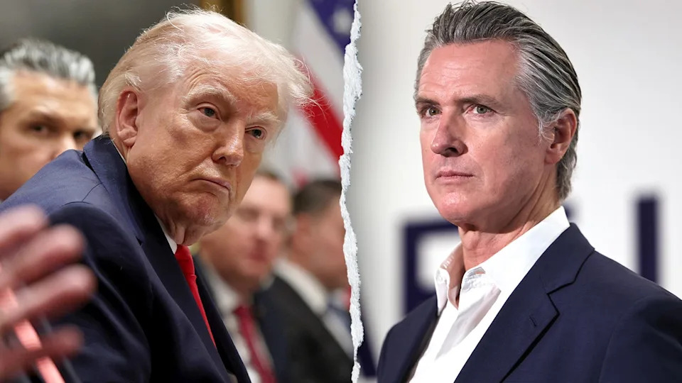 President Donald Trump and California Gov. Gavin Newsom shown in a split image