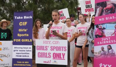 Protesters challenge trans sports policy in California | California