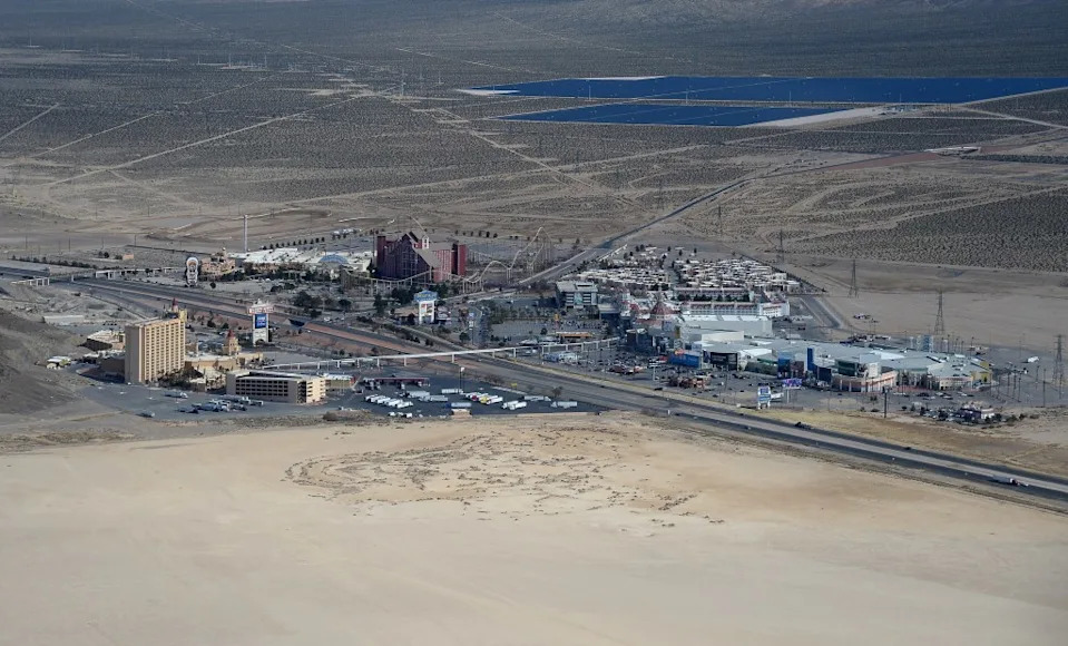 Whiskey Pete’s Hotel & Casino, Buffalo Bill’s Resort & Casino and Primm Valley Resort & Casino are seen in an aerial view on February 20, 2014 in Primm, Nevada. Getty Images