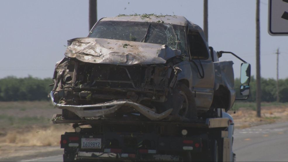 A 21-year-old Delano man died after CHP says he lost control of his truck, crashed into trees, and was ejected from the vehicle on Woollomes Avenue early Wednesday morning. PHOTO: KBAK/KBFX