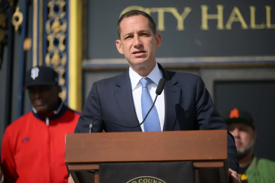 Mayor Daniel Lurie hailed the center ahead of its Monday opening. Anadolu via Getty Images
