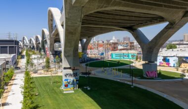 Greenery takes shape at the Sixth Street Viaduct park