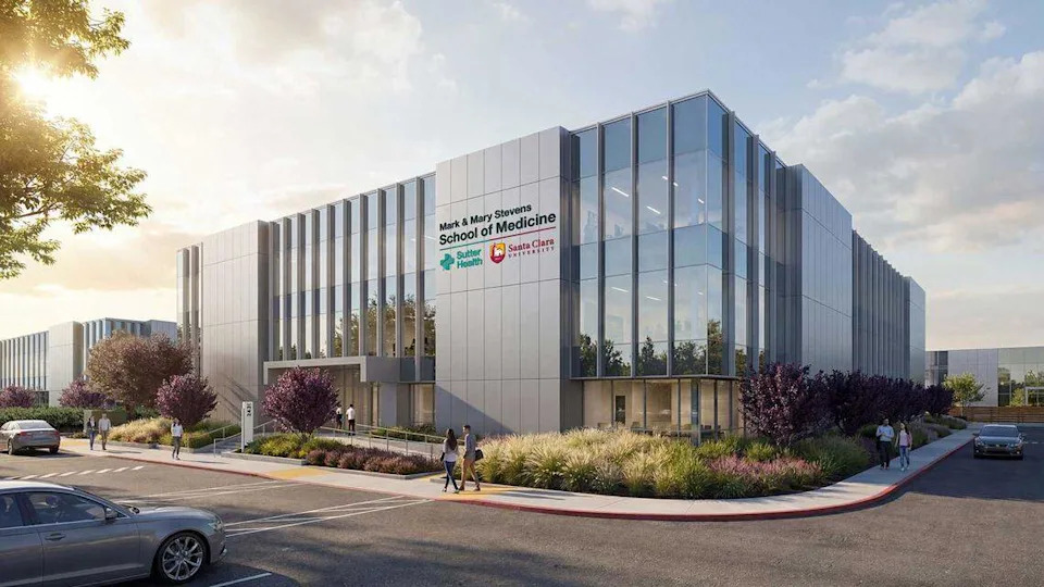 Rendering of the Mark & Mary Stevens School of Medicine, which will be Sutter Health's first dedicated medical school.