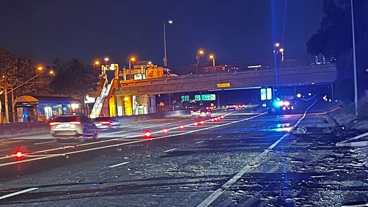 Car crashes, catches fire in San Jose, connector ramp closed