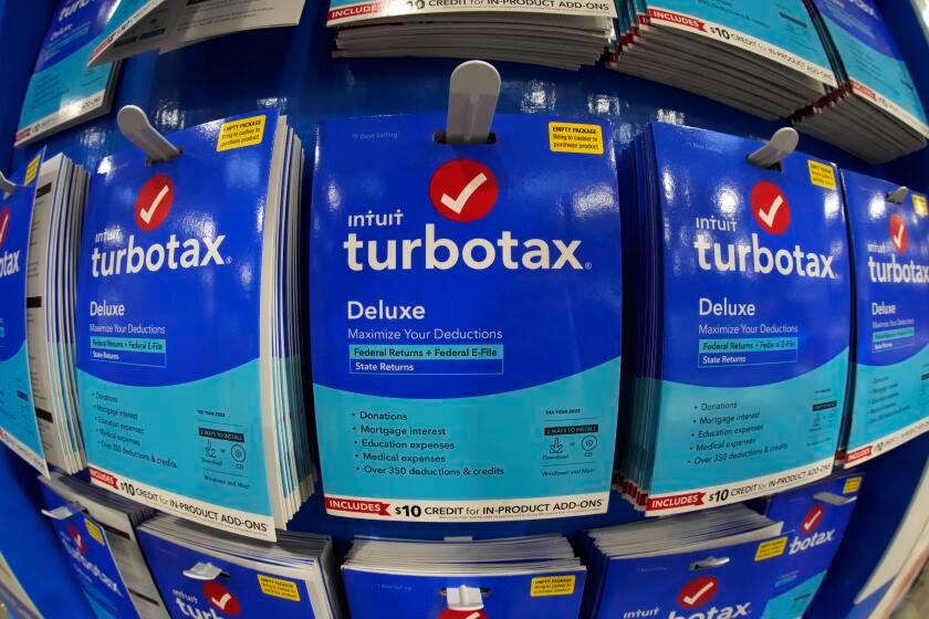 TurboTax on display in a Costco warehouse.