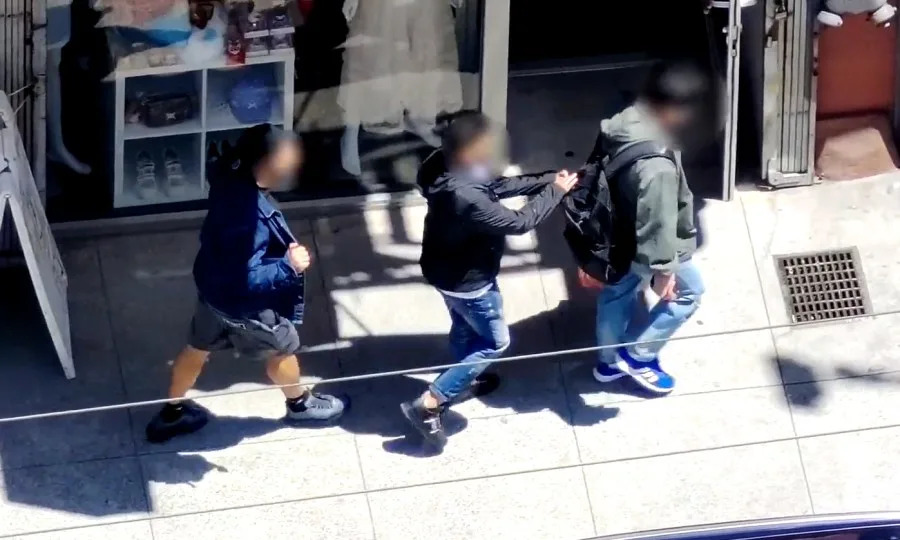 A police drone captures thieves on camera in San Francisco’s Chinatown on May 16, 2026. (Image courtesy SFPD)
