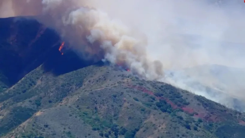 Sandy Fire burns in Southern California on May 18, 2026.
