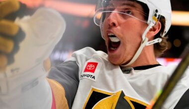 Marner's first playoff hat trick propels Golden Knights to 6-2 rout of Ducks and 2-1 series lead :: WRAL.com