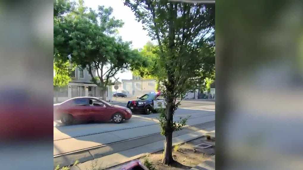 Sacramento police officer taken to hospital after pursuit suspect hits patrol vehicle