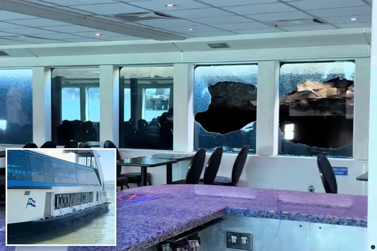 Horrifying moment packed Alcatraz ferry slams into San Francisco pier