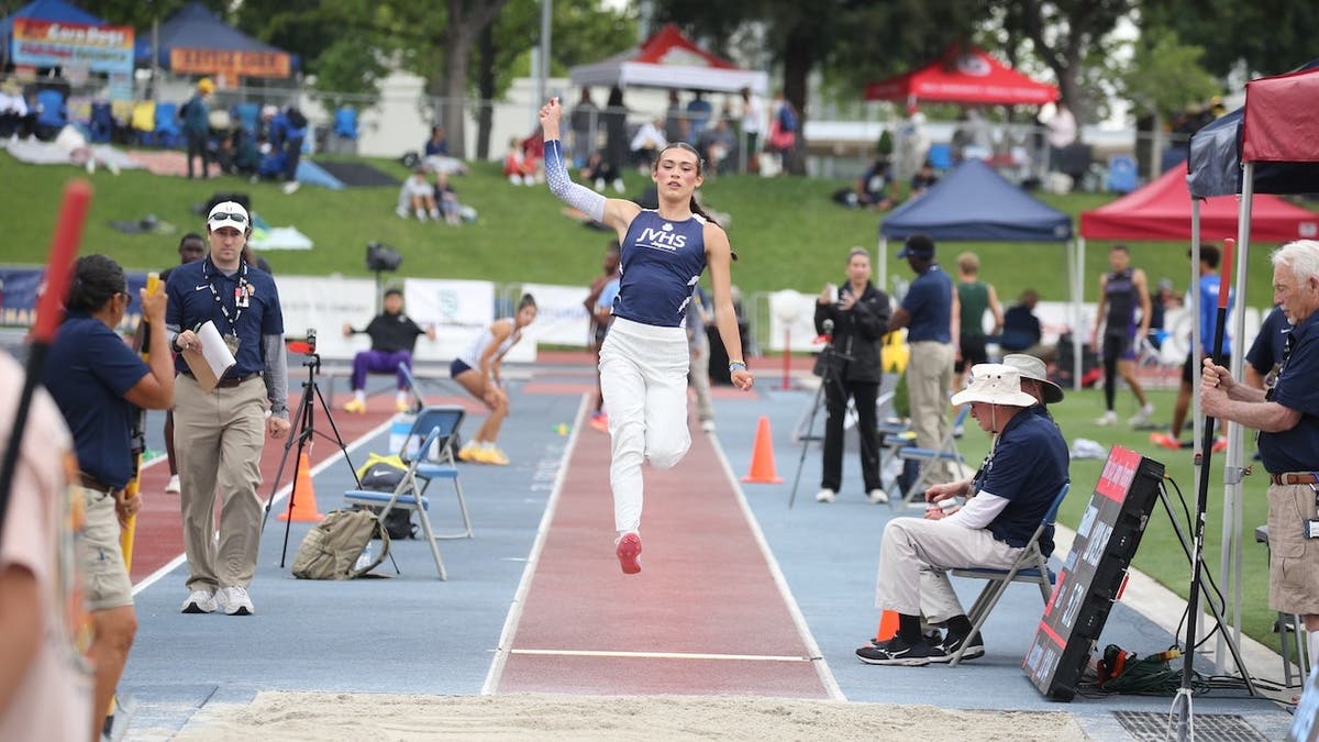 Trans athlete AB Hernandez at the 2026 CIF state championships
